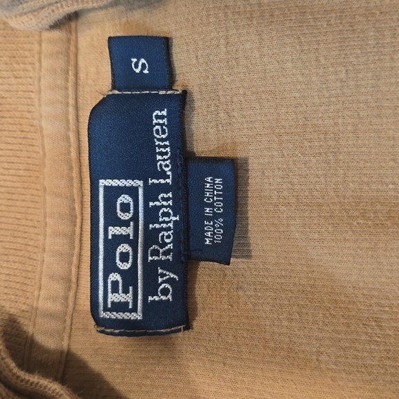 Polo by Ralph Lauren Men's Camel Quarter Zip Sweater 100% Cotton - Picture 3 of 5